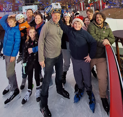 Group of youth skating.